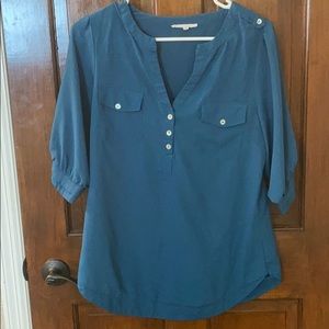 41 Hawthorn teal popover blouse